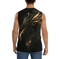 thumbnail image 4 of Fotbe Men's Black And Gold Fire Dragon Print Men's Sleeveless Muscle Tank Tops Casual T-Shirts for Gym Workout Beach-Medium, 4 of 8