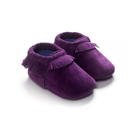 

Toyella PU Suede Leather Newborn Baby Shoes Dark purple 13 18months