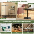 thumbnail image 6 of Hyxoo Round Bistro Table, Height Adjustable Bar Height Cocktail Table, High Top Pub Table Snack Table with Heavy-Duty Metal Base for Home Bar, Dining Room, Restaurant，Black, 6 of 9