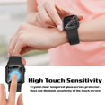 thumbnail image 4 of 2 Pack Hard PC Case Compatible with Apple Watch Series 8 Series 7 45mm Screen Protector, Tempered Glass Film Hard Bumper Anti-Scratch HD Ultra-Thin Protective Cover for iWatch 45mm, Black+Black, 4 of 5