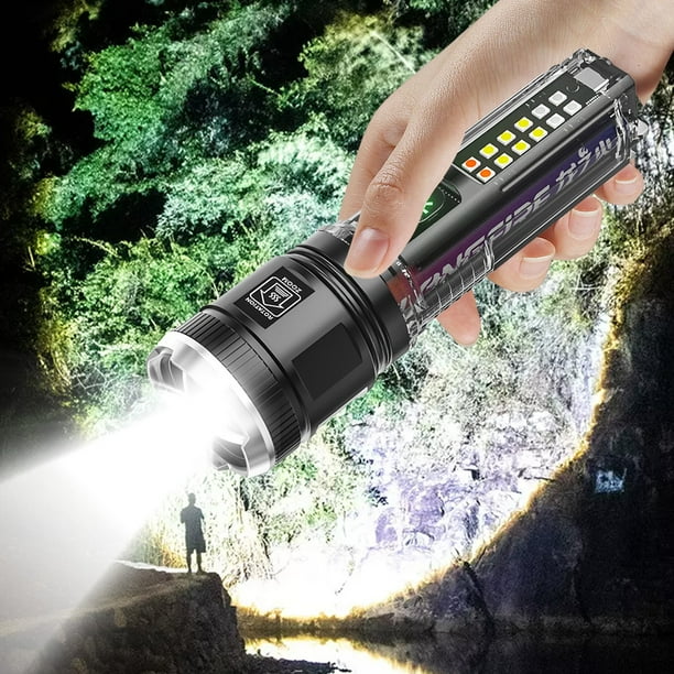 Linterna Solar | Led Superbrillante de 1000 Lúmenes | Recargable Por Usb E Impermeable | 4 Modos de Luz para Camping, Senderismo y Emergencias | Linterna Portátil para Exteriores