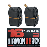 2 Pack Diamondback 16x1.75-2.125 Schrader Valve Bicycle Tube, Black