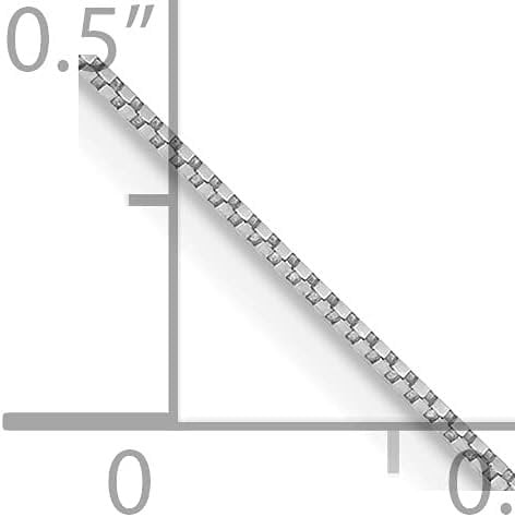 Avariah Diamonds Solid 10K White Gold 0.9mm Box Chain - 16"