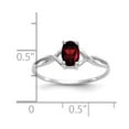 thumbnail image 3 of Solid 14k White Gold Garnet January Red Gemstone Birthstone Engagement Ring Size 7.5, 3 of 6