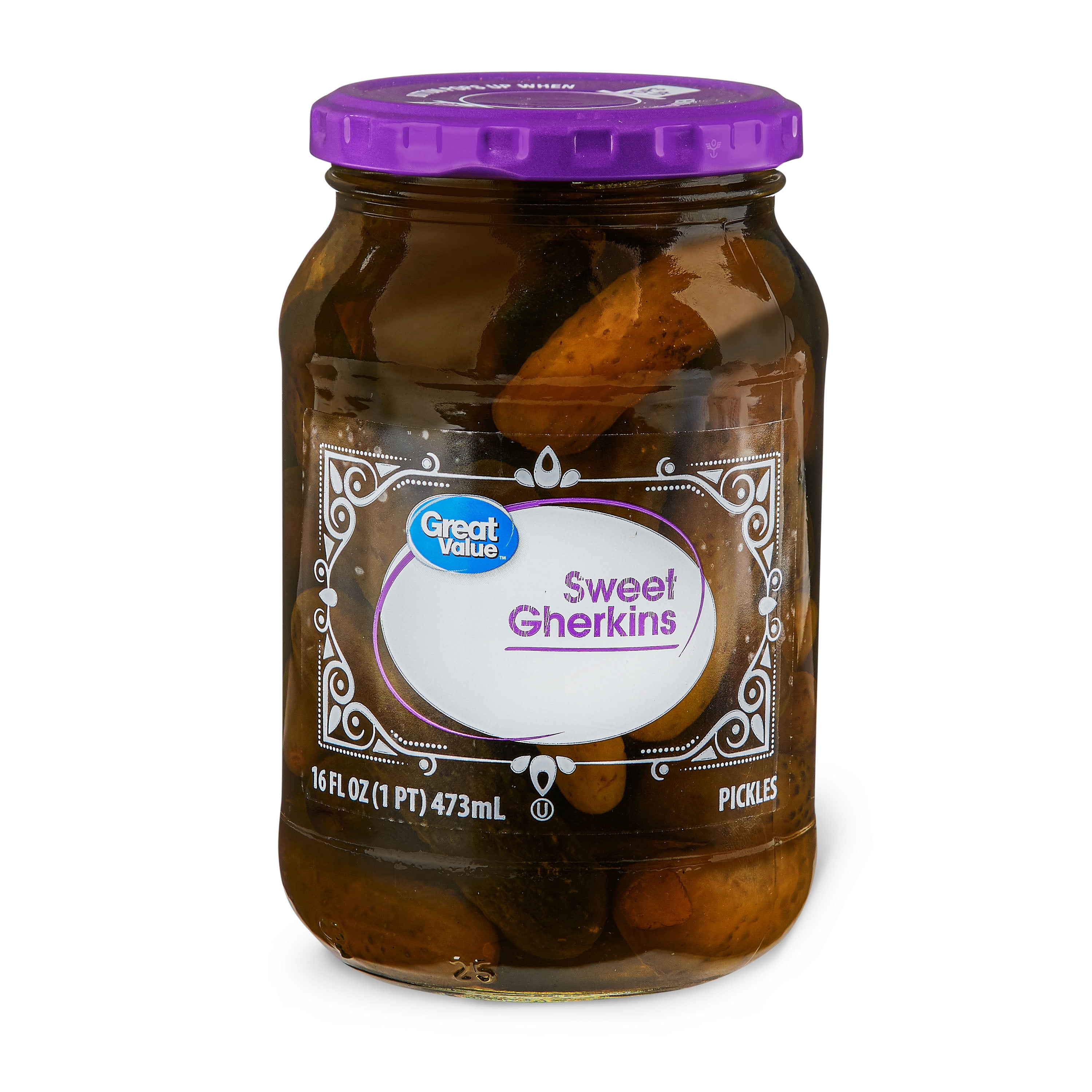 Great Value Sweet Gherkins, 16 oz