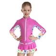thumbnail image 2 of Kaerm Kids Girls Zipper Figure Ice Skating Top Athletic Sport Training Jacket Long Sleeve Sparkly Hot Pink 6, 2 of 6