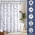 thumbnail image 3 of Floral Shower Curtain Botanical Print Fabric Shower Curtain with 12 Hooks, Waterproof Watercolor Vintage Farmhouse Bathroom Decor, 70.8" x 70.8", 3 of 8