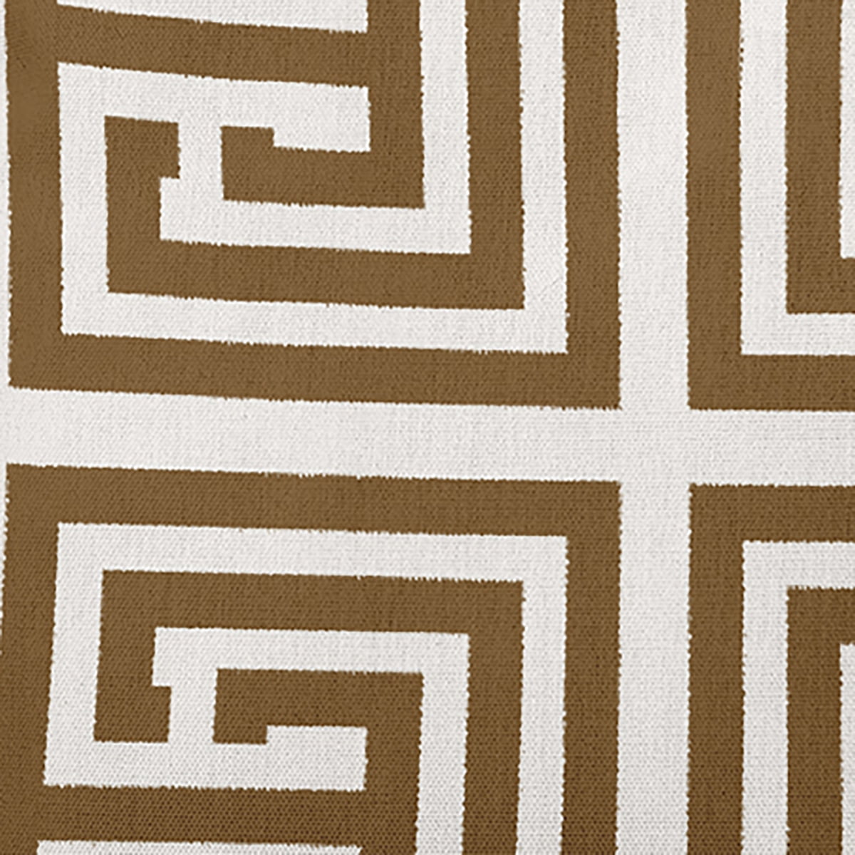 18"x18" Simply Daisy Greek Key Poly Indoor/Outdoor Pillow, Brown Qty 1