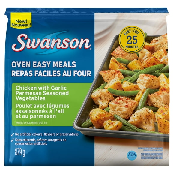 Swanson Meals Chicken With Garlic Parm Seasoned Veg 879GR, Chicken Garlic Parm Veg 879GR