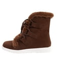 thumbnail image 2 of vokkrv Women's Ankle Boots Low Heel, Lace up Fashion Combat Booties Brown 5.5, 2 of 7