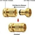 thumbnail image 2 of Quick Connect Garden Hose, 1 Set (2 Pieces) Leak-Free 3/4 Inch Solid Brass Garden Hose Connector, Easy Connect And Release Adapter Set, 2 of 5