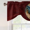 thumbnail image 5 of Tie Up Valances for Windows, Farm Rooster Adjustable Valance Curtains Window Treatment for Living Room/Bedroom, Boho Farmhouse Animals Floral Pattern Rod Pocket Kitchen Curtains & Drapes 60x18 Inch, 5 of 8