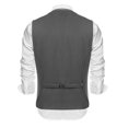thumbnail image 3 of Coshow Men's Suit Vests Layered Waistcoat Business Formal Dress Vest for Wedding with Pockets, 3 of 8