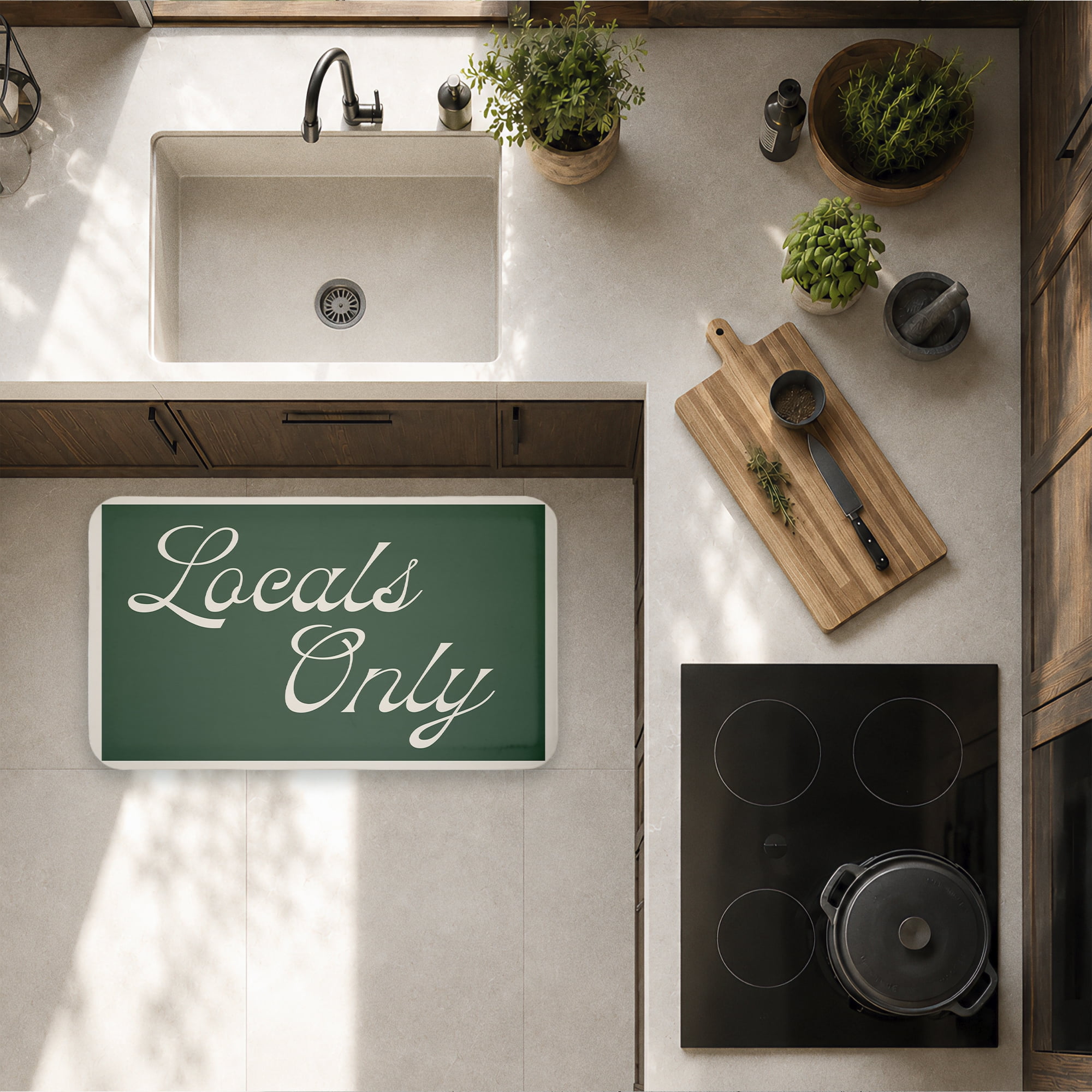 Stupell Industries Locals Only Typography Printed Anti-Fatigue Floor Mat, design by Lil' Rue