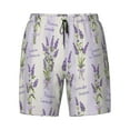 thumbnail image 5 of Rocae Lavender Flowers for Men's Swim Trunks Quick Dry With Two Side Pockets and One Lined Patch PocketLarge, 5 of 9