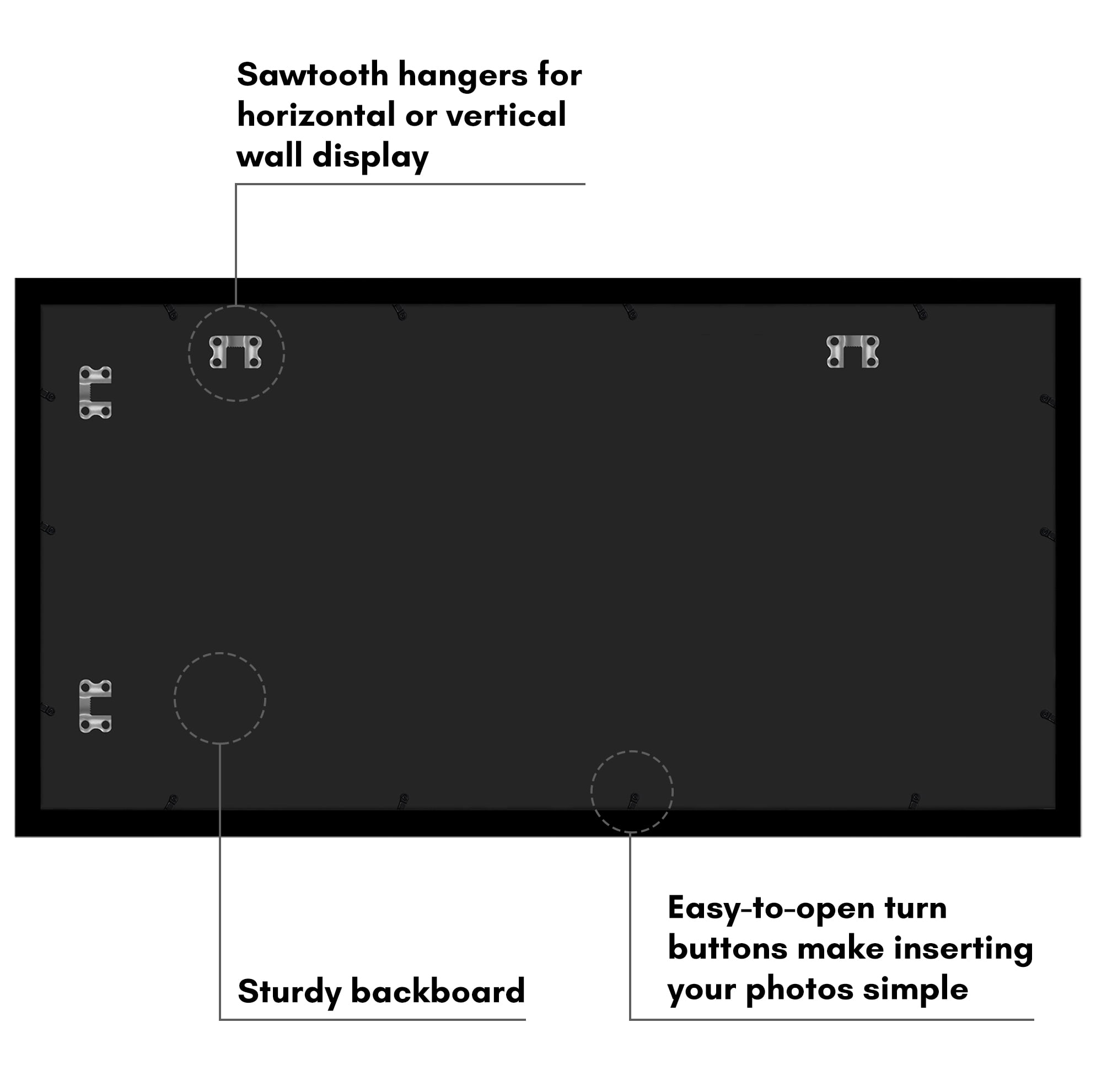 Americanflat 18x36 Picture Frame with Polished Plexiglass Wide Photo Frames Made Vertical Horizontal - Black