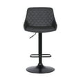 thumbnail image 2 of Armen Living Indoor Anibal Adjustable Height Swivel Gray Faux Leather and Black Metal Bar Stool, 2 of 6