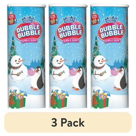 (3 pack) Dubble Bubble, Holiday Bank, Individually Wrapped Bubble Gum, 4.67 oz, Peanut Free, Gluten Free