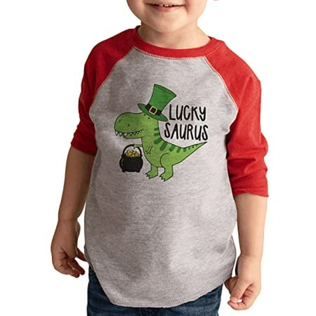 

7 ate 9 Apparel Kid s St. Patrick s Day Shirts - Luckysaurus Lucky Dino Red Shirt 18 Months