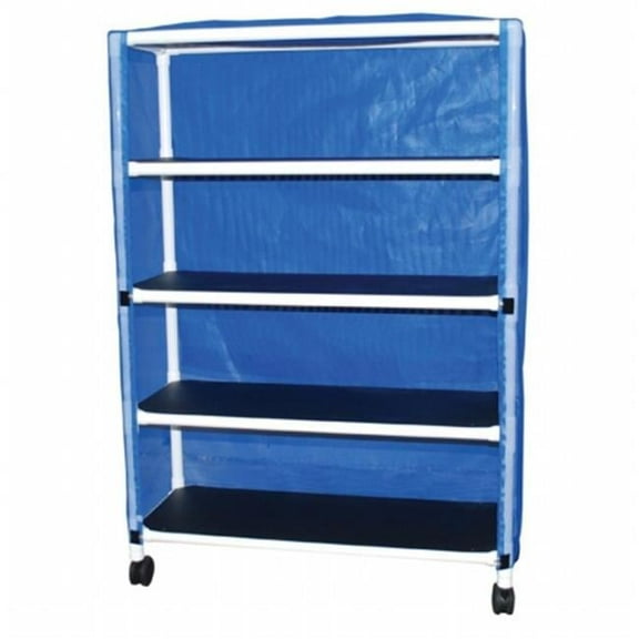 MJM International E345-4C Echo 4-shelf hanging linen cart with mesh