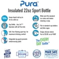 thumbnail image 4 of Pura Sport Vacuum Insulated 22 OZ / 650 ML Stainless Steel Water Bottle with Silicone Sport Flip Cap & Sleeve (Plastic Free, NonToxic Certified, BPA Free), 4 of 8