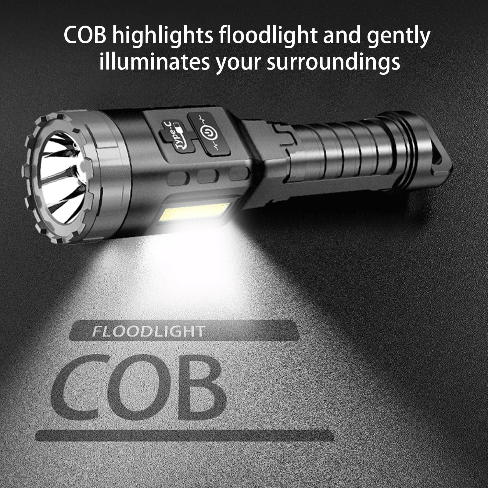Clearance! Antqov Led Flashlight, Rechargeable Flashlights High Lumens, Flash Light with COB Light Bright Flashlight for Outdoor Home, Hiking, Camping, Travel Supplies