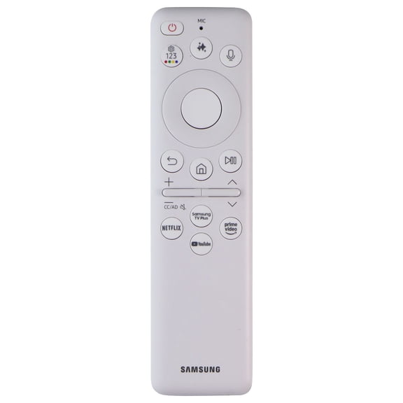 Pre-Owned Samsung Solar Voice Remote (BN59-01482A) w/Netflix/TV Plus/YouTube/Prime - White