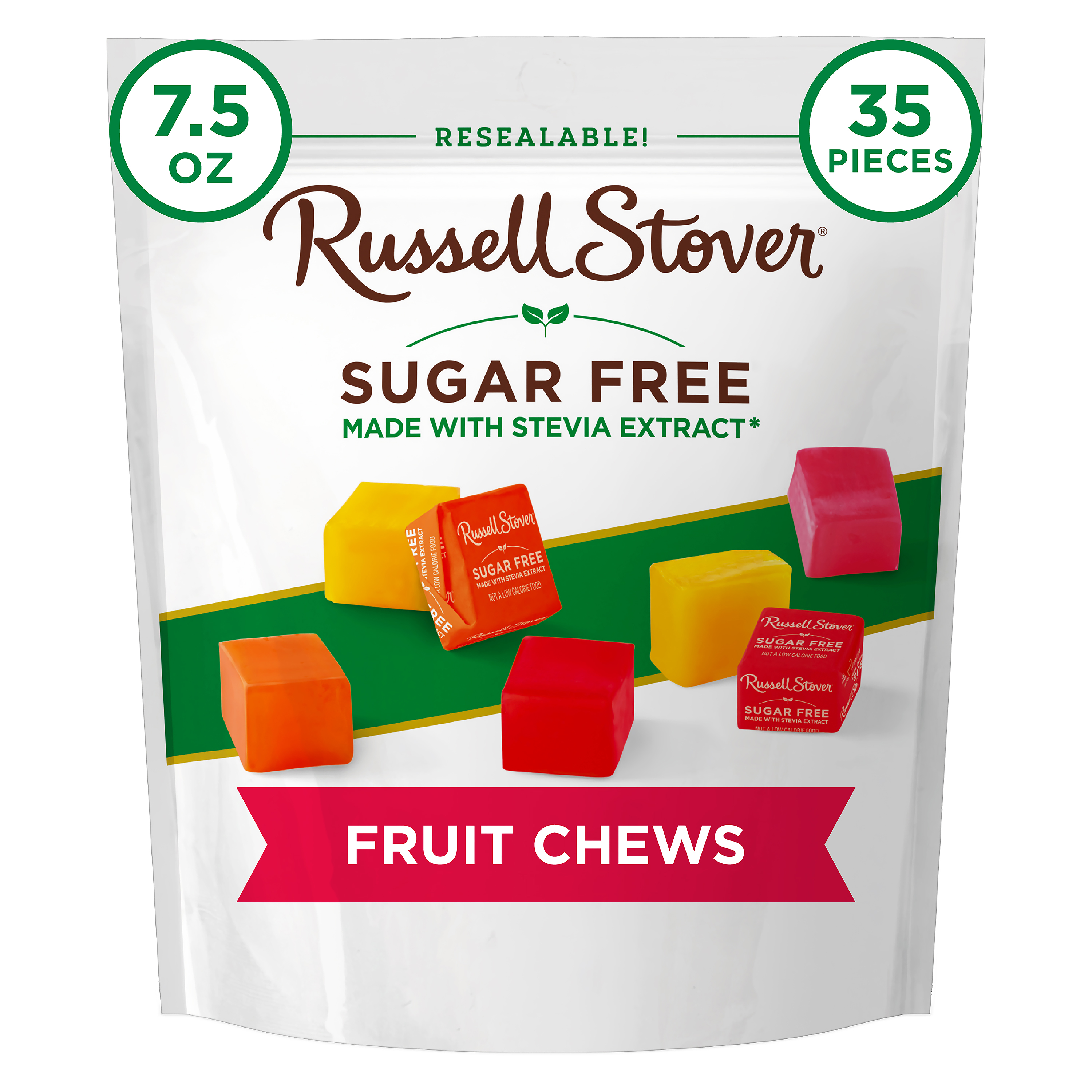 RUSSELL STOVER Sugar Free Fruit Chews, 7.5 oz. bag (≈ 35 pieces