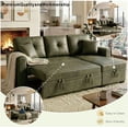 thumbnail image 5 of Gewnee Convertible Sofa Bed,Sectional Sleeper Sofa with Pull Out Bed & Storage Chaise,L-Shaped Couch for Living Room.Olive Green Foil Fabric, 5 of 14