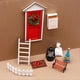 thumbnail image 4 of Red Fairy Doors Gnome Door Christmas Set 10Pcs Miniature Fairy House Accessories Christmas Miniature Scene Door Set with Ladder, 4 of 5