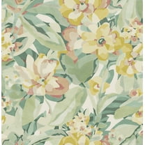 Caroline et Bettina Yellow Belles Fleurs Peel & Stick Wallpaper