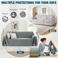thumbnail image 7 of Timeles Couch Covers Washable Sofa Slipcovers with Tassels Sectional Couch Cover Soft Sofa Blanket Durable Furniture Protector for Kids Pets (71" x 134", Grey), 7 of 7