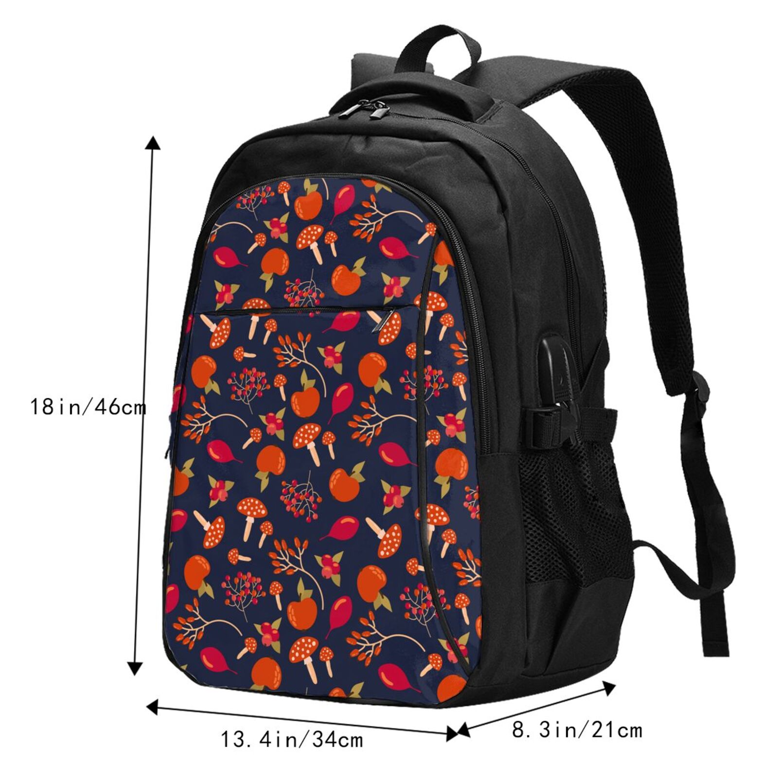 Vsdgher Autumnal Forest Print Travel Laptop Backpack, Laptops Backpack with USB Charging Port, Water Resistant Computer Bag Gift for Men & Women