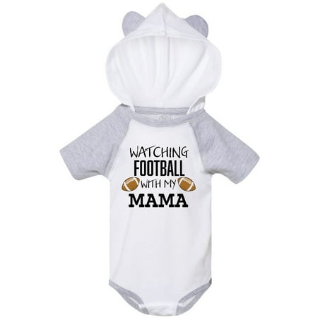 

Inktastic Watching Football with my Mama Gift Baby Boy or Baby Girl Bodysuit