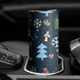 thumbnail image 3 of 20oz Dark Blue Christmas Santa Pattern Skinny Tumblers Stainless Steel Tumbler with Lid and Straw,Vacuum Insulated Double Wall Travel Tumbler Cups with Cleaning Brush for Coffee,Tea, 3 of 6