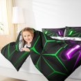 thumbnail image 5 of Feelyou 3D Game Controller Queen Comforter Set, Gamepad Game Console Bedding Sets, Green Fuchsia Honeycomnb Abstract Reversible Bedding Comforter Set, Ultra Soft Bedroom Decor, 3-Piece, 5 of 9