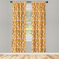 thumbnail image 2 of Ambesonne Fruits Curtains, Oversimplified Mandarin Art, Pair of 28"x95", Rose Marigold, 2 of 4
