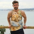 thumbnail image 6 of Yiaed Girl Hugging Dog Flowers Print Mens Compression Shirt Slimming Body Shaper Vest Workout Tank Tops Abs Abdomen Undershirts-X-Large, 6 of 7