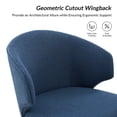 thumbnail image 7 of Dining Chairs Set of 2 Wingback Accent Chair Upholstered Armrest Solid Wood Legs Living Room Kitchen Restaurant Navy, 7 of 7