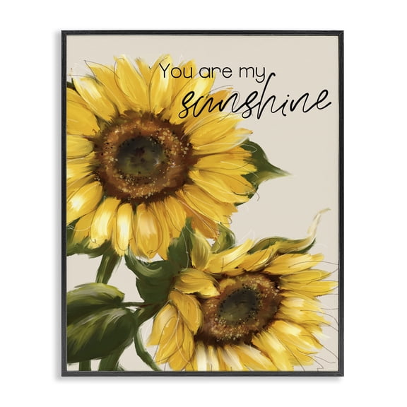 Stupell Industries French Country You Are My Sunshine Sunflower Blooms Black Framed Giclee Art, 11 x 14, by Conrad Knutsen