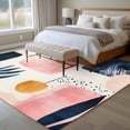 thumbnail image 4 of 6'x9' Area Rugs, Navy Blue Abstract Art Indoor Outdoor Area Rug for Living Room Bedroom, Modern Geometric Pink Art Washable Bathroom Rugs Kitchen Floor Carpet Mats Home Decor Aesthetic, 4 of 8