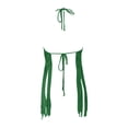 thumbnail image 7 of JIAYUE Women's Swimwear Cover-Ups Beach Vacation Halter Neck Above Knee Solid Color Sleeveless Sexy Crocheted Strap Hollow Long Tassel Bikini Cover Up Cropped Dresses, 7 of 7