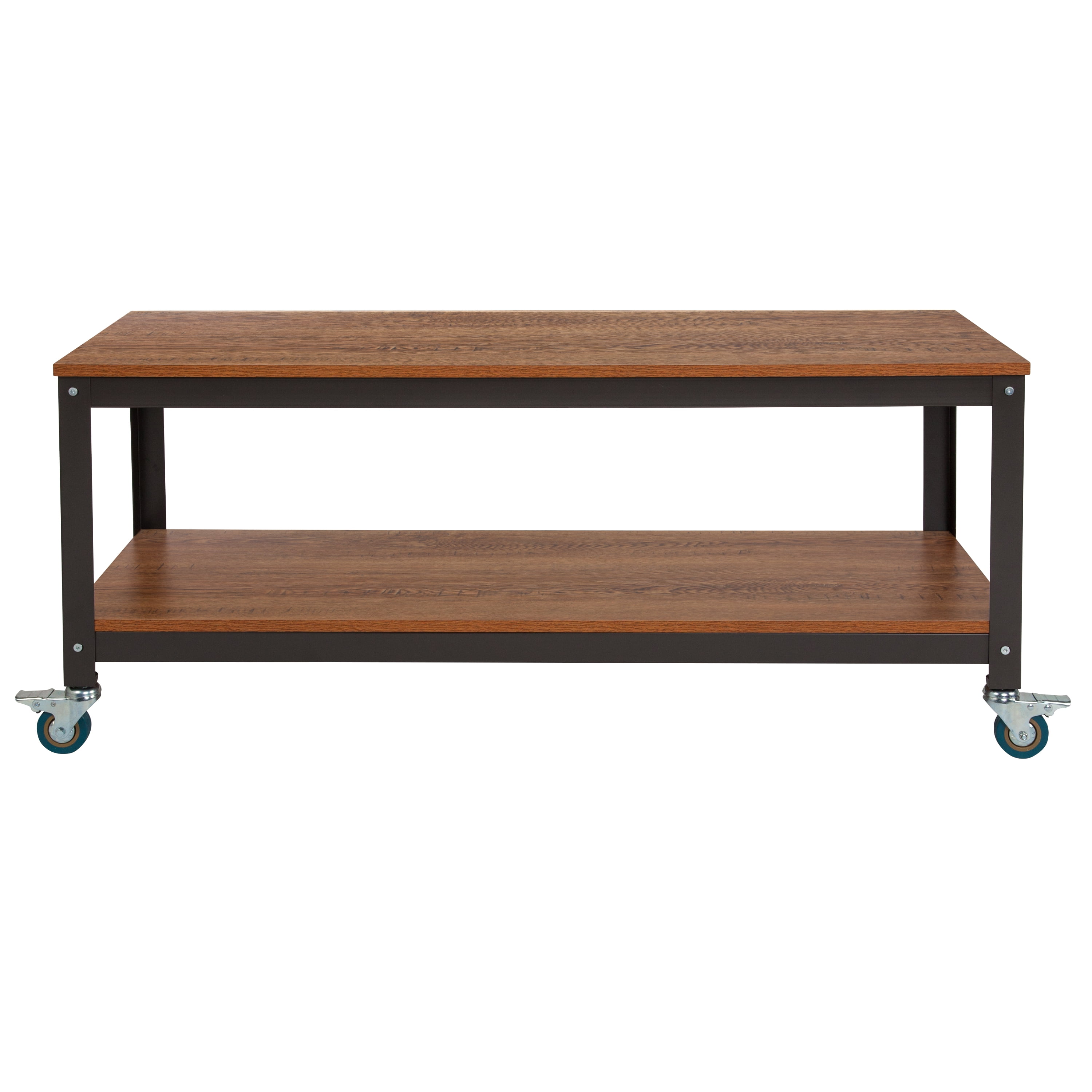 Livingston Collection Flash Furniture Tv Stand In Brown Oak Wood Livingston Collection Flash Furniture Tv Stand In Brown Oak Wood Grain Finish With Metal Wheels Com