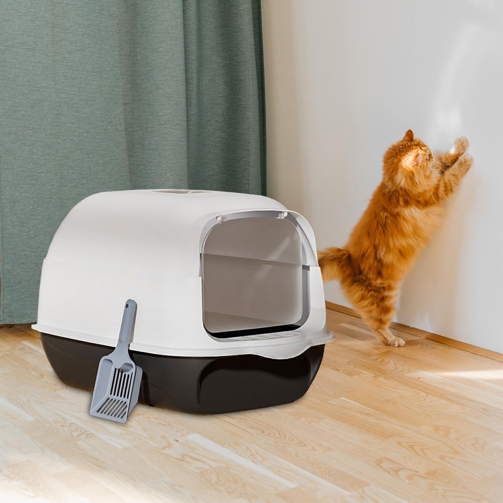 Bvdfgk Enclosed Cat Litter Tray Cat Litter Boxes Detachable Kitten Potty Pan Cat Litter Black
