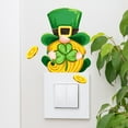 thumbnail image 5 of 3 Sheets St. Patrick’s Day Wall Stickers, Removable Luminous Glowing Shamrock Gnome Wall Decals Light Switch Decor for Bedroom Wall Decor,Play Room,Wall Decorations,Living Room Office Decoration, 5 of 9