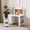White, variant on Children's Desk and Chair Set, Study Desk and Chair Set with Bookshelf, Cork Notice Board, Drawer and Door, Student Computer Desk for Children's Bedroom
