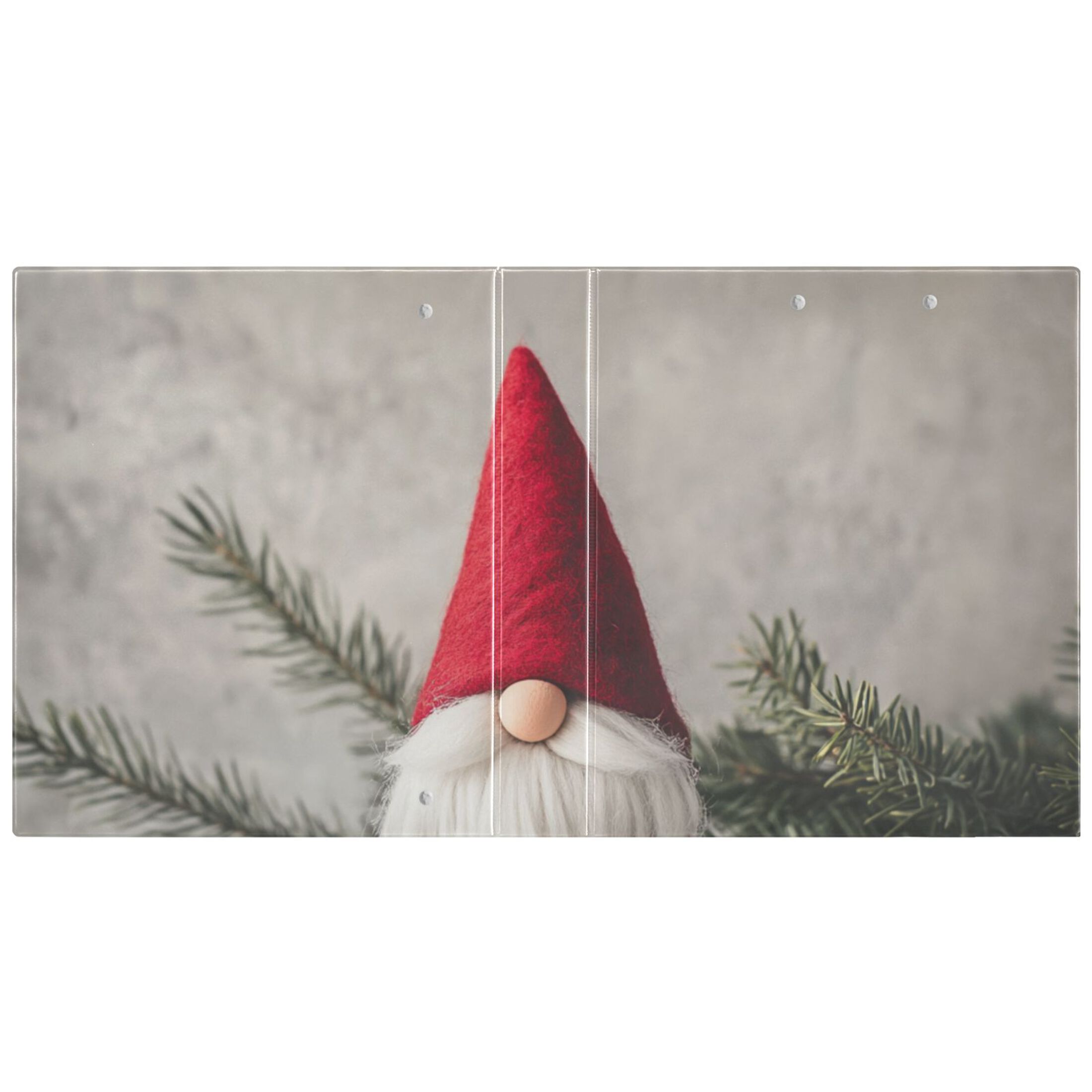 Christmas Gnome Leaves Pines 3 Ring Binders 1.5 inch Hardcover File Folders with Interior Pockets A4 Size Organizer for School Office Hospital