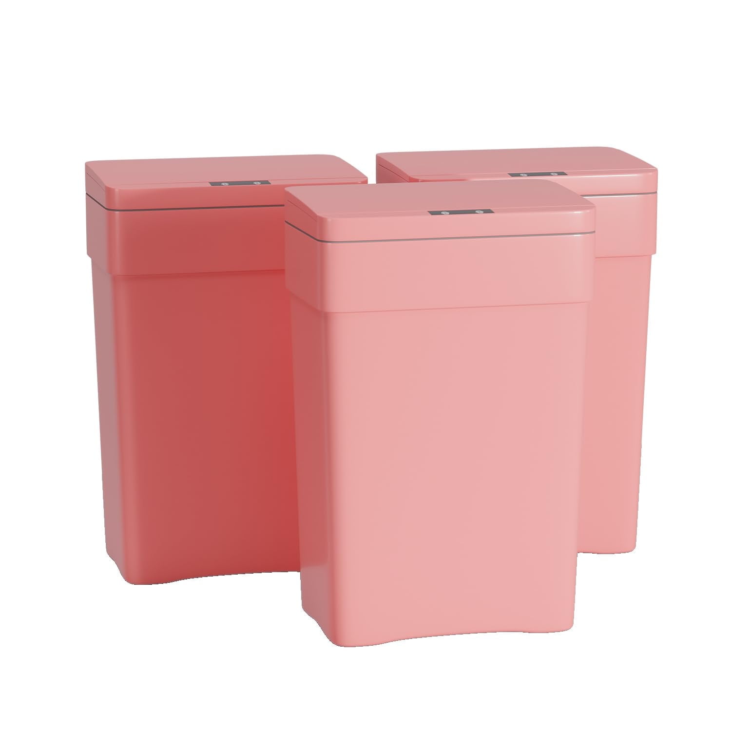 CL.HPAHKL 13 Gallon Motion Sensor Waste Bin, 50L High-Capacity Plastic Garbage Can with Lid, Touchless Automatic Trash Can for Home Office, Kitchen, Bedroom (3, Pink)