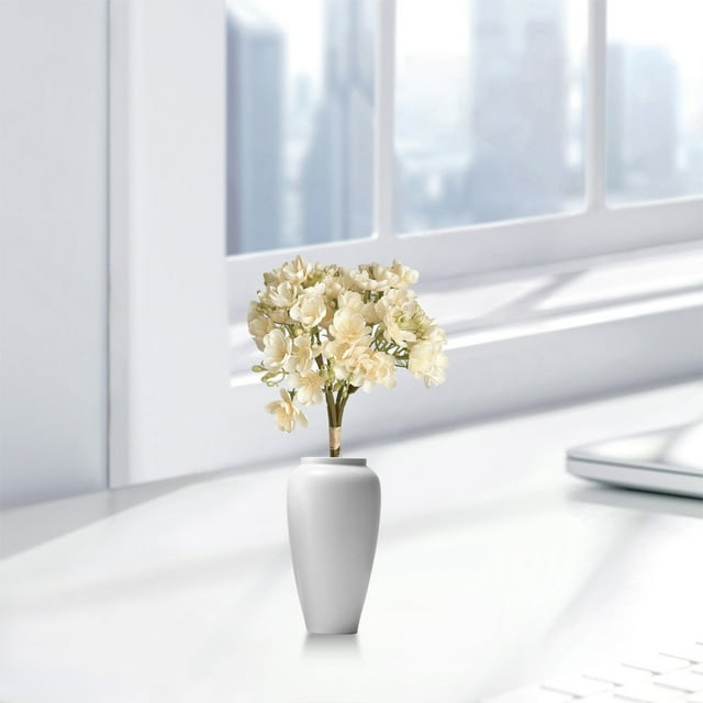 Ramo de Flores Artificiales de Jazmín | Arreglo Floral de Seda Realista para Bodas y Decoración Del Hogar | 4 Unidades de 15.75" | Blanco, Morado, Azul, Rosa y Amarillo