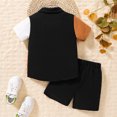 thumbnail image 4 of Fashion&nbsp;Kids&nbsp;Clothes&nbsp;Set for Toddler Boys Short Sleeve Patchwork T Shirt Tops Shorts Child Kids Gentleman Outfits, 4 of 7